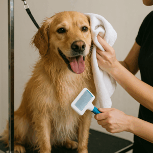 "Avis Golden retriever après toilettage à la Truffe dorée de Lyon